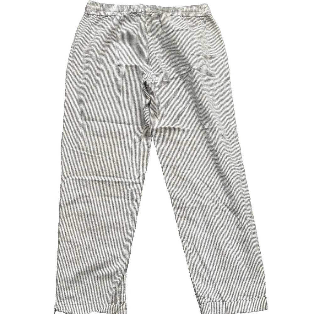 j. crew striped linen cotton drawstring pants womens 4 blue tapered coastal